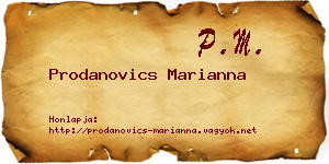 Prodanovics Marianna névjegykártya