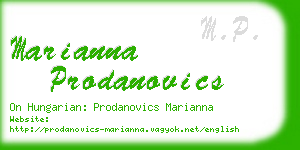 marianna prodanovics business card
